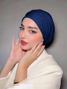 1 chiếc khăn trùm đầu turban 2 trong 1 cổ điển dành cho nữ, thiết kế xếp ly nhiều lớp giúp tôn dáng đầu, được làm từ vải jersey cao cấp, thấm hút mồ hôi và thoáng khí, phù hợp cho sinh hoạt hàng ngày và các hoạt động ngoài trời của phụ nữ Hồi giáo. - Nhiều màu - Xem 14