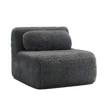 Aviana Sofa Without Armrests With Cushions And Plush Cover - Grey - View 2