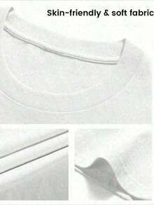 1 pieza de ropa versátil de talla grande para mujer, nueva colección de verano 2026 del almacén local. Camisetas gráficas 100% algodón para profesoras, camiseta colorida con dibujos para la - Blanco - Ver 4