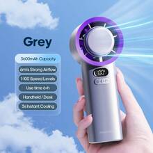 kinscoter 1pc 3600mAh Rechargeable Portable High-Speed Mini Handheld Fan, Outdoor Camping Travel Essential, Back To School Summer Air Cooler, 100-Level High Wind Speed Adjustable Personal Mini Cooling Fan - Handheld - View 13