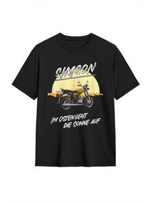 Camiseta de manga corta transpirable para hombre - Camiseta negra con diseño de motocicleta, diseño SIMSON - Camiseta casual para uso diario para entusiastas de las motocicletas - Top cómodo de cuello redondo para todo el año, ropa urbana, para jóvenes adultos - Estilo casual de verano, una camiseta de manga corta adecuada para el hogar, el uso diario, fiestas y viajes, perfecta como regalo para amigos o familiares. - Negro - Ver 1
