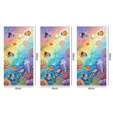 Phim dán cửa sổ tĩnh điện họa tiết hoa lá đại dương phong cách châu Âu, hình ảnh thế giới dưới nước, san hô và cá, trang trí cửa sổ, trong suốt, bảo vệ sự riêng tư, hiệu ứng đẹp mắt, lựa chọn quà tặng, kích thước 45 x 100cm. - YT235 - Xem 10