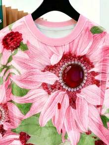Camiseta de manga corta holgada con estampado de mariposa en acuarela de dopamina, estilo de niña dulce Y2K con estampado de salpicaduras de colores de mariposa en cuello redondo, camiseta holgada casual de graffiti de mariposa en acuarela retro, t - Rosa - Ver 4