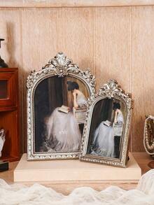 1pc Vintage European Style Golden Arched Decorative Photo Frame, Comes With 1 Random Inner Paper, Suitable For Home Decor, Photo Display, Gift For Birthday, Graduation, Etc. - A - View 8