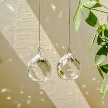 3pcs Colorful Crystal Prism Ball Pendant Solar Powered Dream Catcher Hanging Decor, Rearma Decorations, Home Decor, Room Decor, Wall Decor, Birthday Graduation Christmas Decorative Gift - Multicolor - View 6