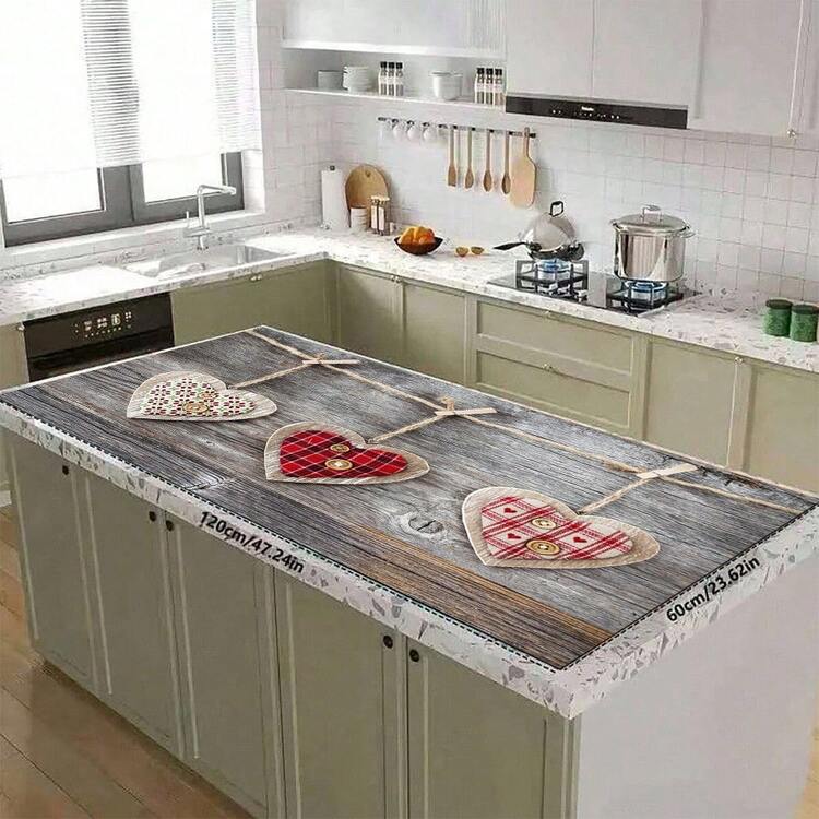 1 tấm lót bát đĩa họa tiết vân gỗ cổ điển hình trái tim, dùng cho máy pha cà phê, có họa tiết kẻ caro và hoa văn, thấm hút tốt và đa năng, thích hợp cho bàn ăn và quán cà phê, quà tặng trang trí nhà cửa. - XYLSD-345 - Xem 14