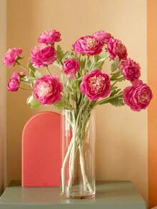 Artificial Peony And Rose Flowers, Non-Fading Plastic Floral Bouquet, Suitable For Home Decor, Living Room, Bedroom, Balcony, Tabletop, Floral Arrangement, Kitchen, Bathroom, Fireplace, Outdoor Decor, Lawn, Garden, Wedding Party, Scene Decoration, Bridal Bouquet, Valentine's Day, Birthday And Graduation Gifts - Peony Flower-purple - View 2