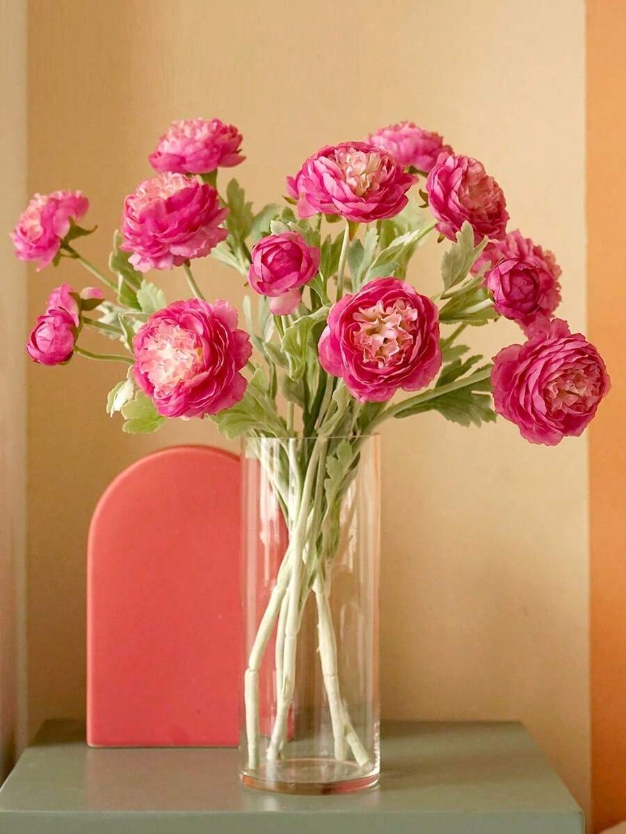 Artificial Peony And Rose Flowers, Non-Fading Plastic Floral Bouquet, Suitable For Home Decor, Living Room, Bedroom, Balcony, Tabletop, Floral Arrangement, Kitchen, Bathroom, Fireplace, Outdoor Decor, Lawn, Garden, Wedding Party, Scene Decoration, Bridal Bouquet, Valentine's Day, Birthday And Graduation Gifts