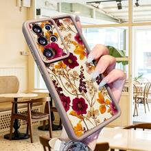 1 Stück Vintage Blumen Muster Augen-förmige Sandstein Handyhülle, geeignet für Android Smartphones GalaxyS26Ultra S25Ultra S24Ultra S23Ultra A57/A37/A14/A15/A52/A53/A54/A55/ Note 13/Note 14Pro/HONOR, Sturzsicher, Fingerabdruck-resistent, Stoßfest - Braun - Übersicht 4