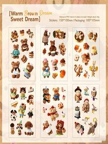 Fluffy Cute Animal Series Plush Cartoon Stickers, DIY Scrapbooking Materials, Water Bottle Decorative Stickers - Multicolor - View 14