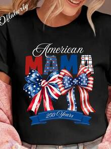 Camiseta de mamá americana, camiseta de 250 años de libertad, camiseta de mamá del 4 de julio, camiseta de mamá patriótica. Camiseta unisex de algodón puro de 220 g. Peso ideal para todas las estaciones, adecuada tanto para hombres como para mujeres. Tejido duradero de alta calidad, suave al tacto y de larga duración. Parte superior transpirable. Adecuada para la primavera y el verano de las mujeres, vacaciones, Día de la Madre, Día de la Independencia. - Negro - Ver 1