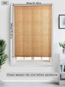 1pc Solid Color Semi-Sheer Pleated Curtain, Lightweight Pleated Curtain With No Drill Holes, Semi-Transparent Solid Color Pleated Curtain, Temporary Blackout Curtain, Adhesive Pleated Curtain, Easy To Cut And Install, Classic Minimalist Design, Suitable For Study, Living Room, Bedroom, Bathroom And Other Windows - Multicolor - View 10