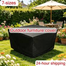 Waterproof Garden Patio Furniture Cover Rattan Table Cube Seat Covers Outdoor UK - Black - View 3
