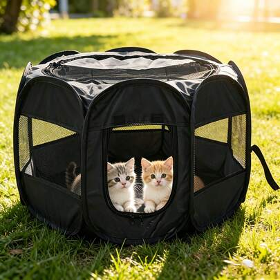 1pc Octagon Pet Fence, Pet Tent, Cat Cage, Cat Maternity Ward, Dog Bed, Cat Bed, Dog Cage For Small Pets