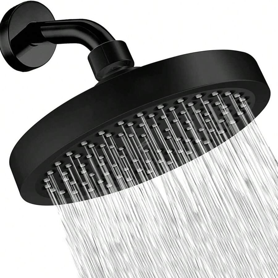 6 Inch Shower Head High Pressure Waterfall Bathroom Showerhead Adjustable Angles - B - View 1