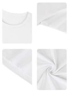 1 Pieza Ajuste Regular Casual Playera de Manga Corta para Mujer Estilo Chic Y2K Coquette Monocromático Estampado Gráfico Llamativo Frontal de Múltiples Corazones Dispersos Mezcla de Estilos Corazones Negros Sólidos Arte Lineal Estilo Boceto Patrón Animal Print de Rayas de Cebra e Increíble Efecto Visual 3D de Pedrería Falsa Simulada Diamantes de Imitación Perlas Brillantes con Destellos Diseño Lindo Contraste Visual Minimalista Glamoroso Cuello Redondo Clásico. Envío directo desde nuestro almacén local, modelo para parejas, ideal para llevar en pareja. - Blanco - Ver 8