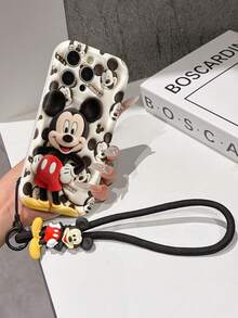 This Disney Mickey Mouse Lanyard Phone Case Is Fully Covered In TPU Material. It's Shockproof, Lightweight, And Compatible With IPhone17/16/11/13/15/15 Plus/15 Pro/15 Pro Max/12/14 Pro Max/11 Pro Max/12 Pro/12 Pro Max/13. This Phone Case Makes A Popular Birthday Gift Or Business Gift; It's Durable, Stain- And Fingerprint Resistant, And Suitable For Both Men And Women. The Set Also Includes A Mickey Mouse Phone Case And A Mickey Mouse Plush Bracelet. It's A Perfect Gift For Friends And Family. This Stylish Phone Case Is Fun, Lightweight, And Durable. IPhone17 Pro Max Phone Case, Minnie Mouse Phone Case. - 白色 - 查看 4