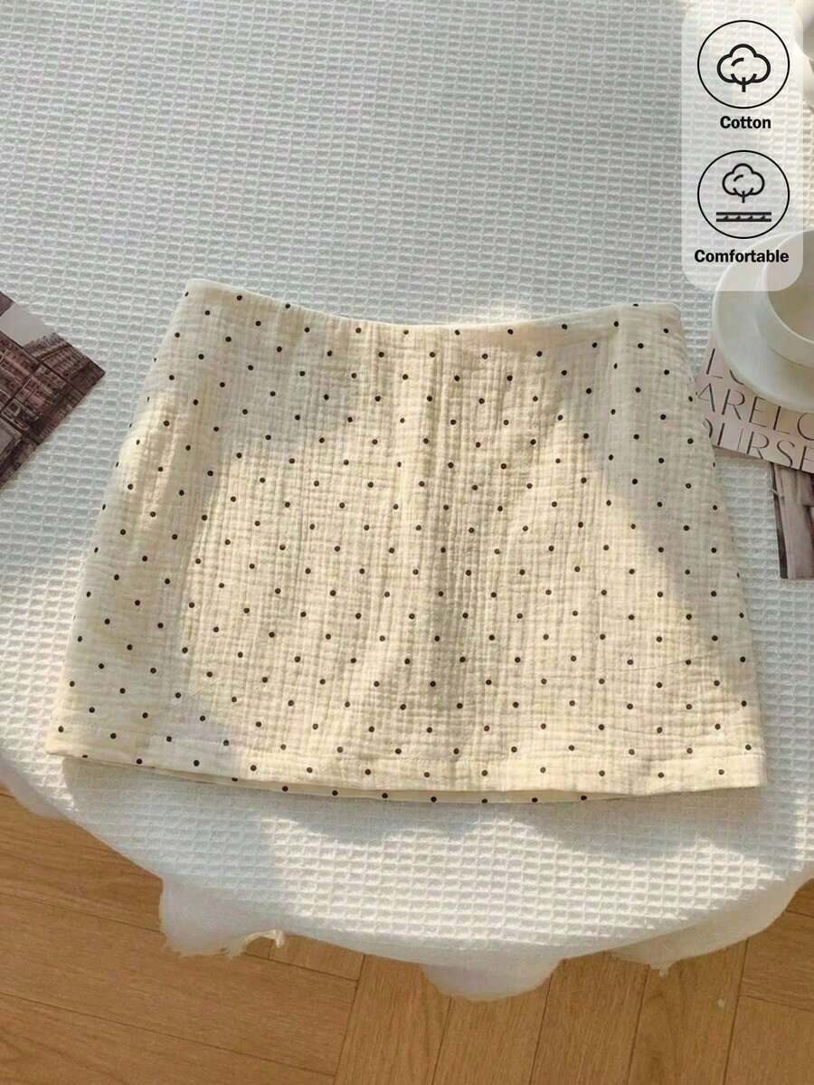 Falda corta de verano informal para mujer con cintura baja de unicolor - Blanco y Negro - Ver 1