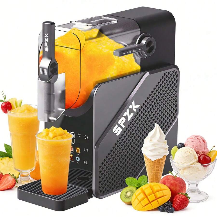 SPZTJK SPZK Professional Slushie Maker, 2L No-Ice Slush Machine With Smart Digital Display, 8 Drink Modes, Self-Cleaning Function, Electric Frozen Drink Machine For Margaritas, Milkshakes, Iced Coffee, Summer Kitchen Essentials - 美規A型插(110-127V) - 查看 1