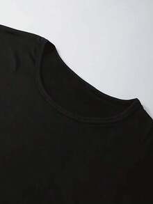 Camisetas de manga corta para mujer, cuello redondo, diseño con el logo de Pitt, camiseta estampada de manga corta para mujer. |     Moda casual, sensación de elegancia, tela suave y cómoda, esencial para primavera/verano, material transpirable, estampado encantador. - Negro - Ver 4