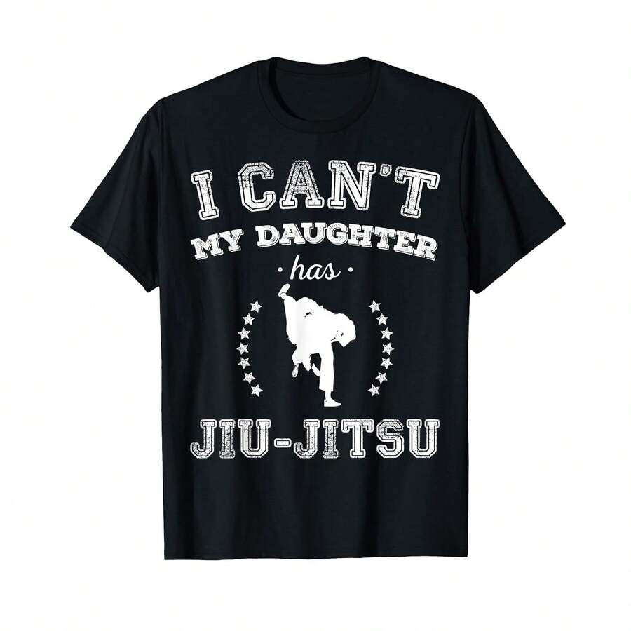 Camiseta unisex de manga corta, No puedo, mi hija tiene Jiu Jitsu, Camiseta para padres de deportistas, playeras hombre, spiderman, ,  mujer, romwe men, boho chic, regalos para maestras, camiseta para mujer, conjuntos curvy para mu, y2k - Negro - Ver 1