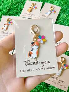 3pcs/10pcs Cute Cat Theme Keychain Set - Includes Pocket Hug Card - Expresses Encouragement, Friendship, Love - Keychain Suitable For Coin Purse, Keys Or Backpack Decor - Friendship Gift, Thanksgiving Gift - Birthday, Valentine's Day, Party, Animal Theme Event Souvenir, Perfect Small Gift For Friends And Family - Multicolor - View 5