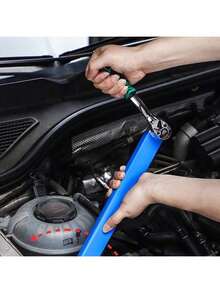 Offset Extension Wrench, Ratchet Wrench Extender, Standard Size Expandable And Economical With 3 Adapters For Car Repair And Home Renovations. - Màu xanh lam - Xem 2