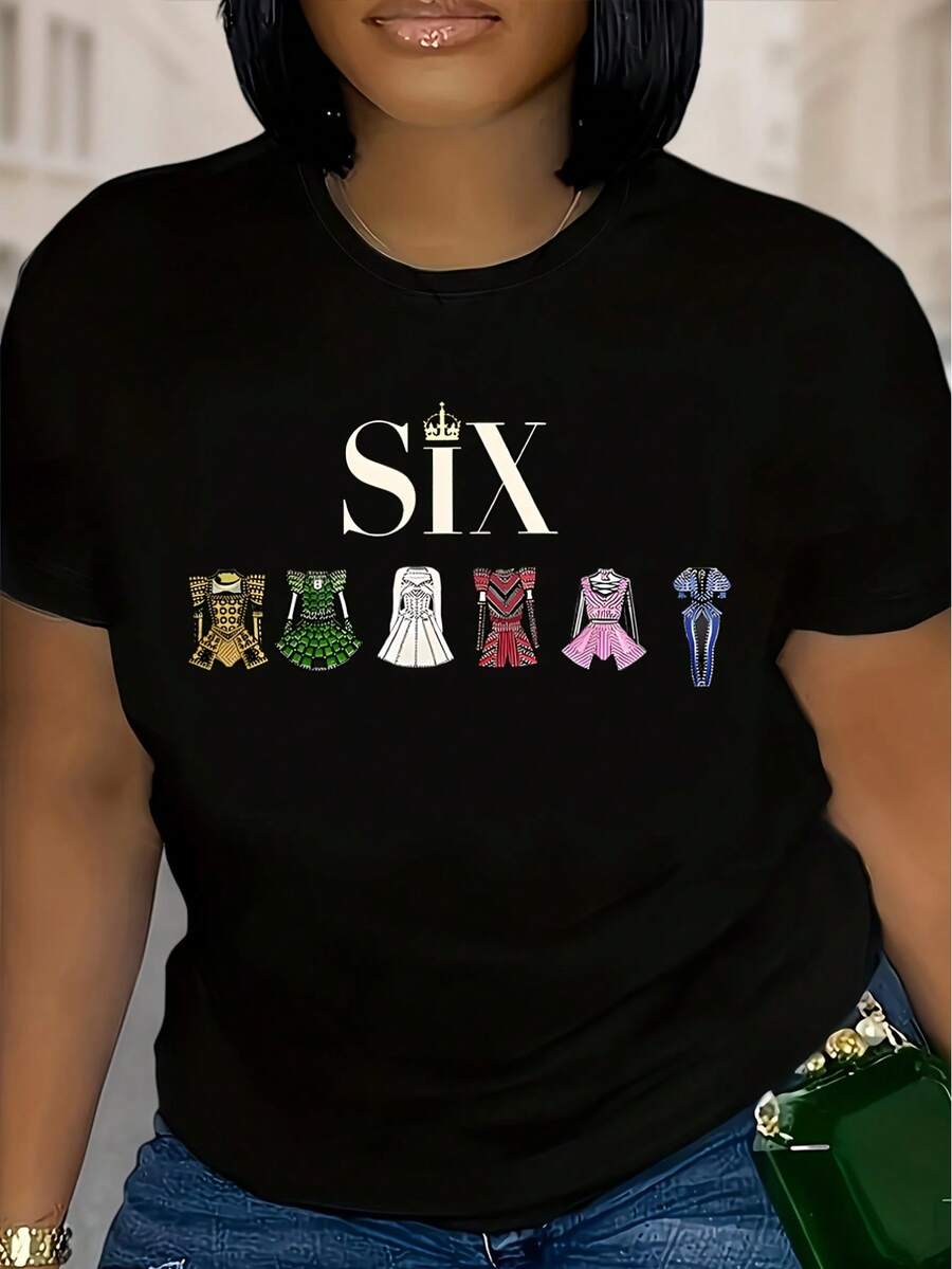 Dam-T-shirts - Svart - Visa 1