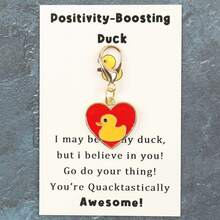 1pc/2pcs Positivity-Boosting Duck Enamel Keychain | "You're Quacktastically Awesome" Gift - Multicolor - View 5