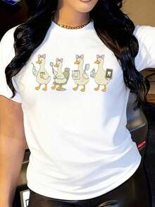 Instant Dental T-Shirt, Funny Dental T-Shirt With Goose Design, Dental Office Gift, Dental Hygienist Appreciation Week T-Shirt, Gift For Dentists > Beautiful. - 白色 - 查看 10