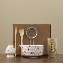 1/6pcs Japanese Matcha Tea Set, 530ml Capacity, Cute Bow Matcha Bowl And Matcha Whisk Set, Song Dynasty Tea Ceremony Tools Set, Suitable For Making Matcha Latte, Gift For Matcha Lovers - Multicolor - View 9