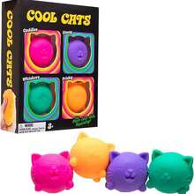 NeeDo Cool Cats Squishy, 4 gói thiết kế Sugar Ball, bóp giảm lo âu cho trò chơi cảm giác, đồ chơi fidget cảm giác, bóng xả stress squishy hồi chậm Cool Cats, đồ chơi bóp squishy, đồ chơi giảm stress kiểu kẹo cơ bắp dễ tạo hình, đồ chơi giải tỏa áp lực fidgetNeeDoh Cool Cats squishy dễ tạo hình đồ chơi giảm stress, kết cấu kẹo cơ bắp, đồ chơi bóp fidget hồi chậm giải tỏa áp lực - Nhiều màu - Xem 4