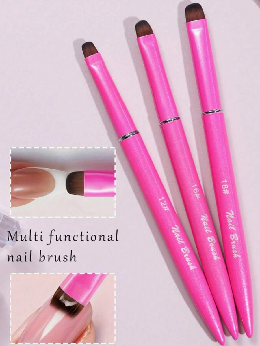 1 cọ vẽ móng đa năng 3 trong 1, thích hợp cho việc sơn móng tay gel UV, cọ vẽ móng nghệ thuật, cọ tẩy sơn móng tay, cọ đánh bóng móng, dụng cụ làm móng DIY tại salon. - Nhiều màu - Xem 1