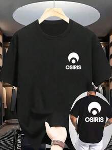 OSIRIS Design T-Shirt - Bold Red Double-Sided Print, Breathable Knit Fabric, Crew Neck, Short Sleeves, A Casual And Personalized Summer Garment, Suitable For Everyday Wear, Parties, And Outdoor Activities - Machine Washable With OSIRIS Logo Design, Relaxed Fit, Knit Material, Front And Back Print, Ideal Choice For Warm Weather, A Stylish Garment With Comfortable Knit Fabric And A Striking OSIRIS Logo, Perfect For Casual Outings. Soft - 黑色 - 查看 3