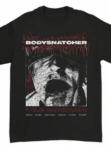 Camiseta de manga corta transpirable para hombre con estampado de la banda de música Bodysnatcher - Camiseta negra suave de cuello redondo con estampado gráfico icónico, ropa informal para fans de metal, ideal para cumpleaños/regalos y atuendo casual, cuello redondo clásico. - Negro - Ver 1