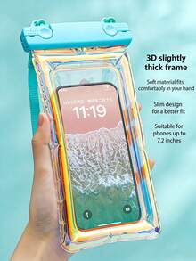 Universal Waterproof Phone Pouch Touchscreen Laser Waterproof Bag Waterproof Phone Case Travel Vacation Camping Essential Beach Necessity Vacation Accessory Summer Back To School Supplies Back To School Dry Wet Separation Bag Lanyard - Multicolor - View 5