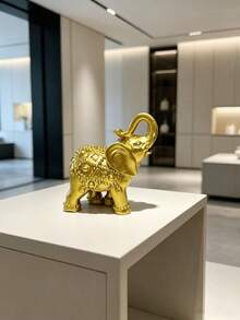 1pc Exquisite European Style Elephant Decor, Luxury Desktop Ornament For Living Room And Office, Housewarming & Business Opening Gift, Feng Shui Decoration, High-End Auspicious Accessory - Multicolor - View 12
