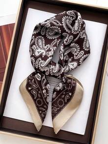 1pc Men's Vintage Small Square Scarf, Suit Pocket Square, Neckerchief, Casual Headscarf, Paisley Pattern - Multicolor - View 12