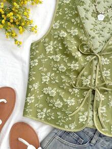 Camiseta de tirantes con textura informal para mujer - Multicolor 2 - Ver 4