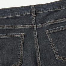 Grunge Punk Solid Raw Hem Low Waist Denim Shorts, School - Negro - Ver 4