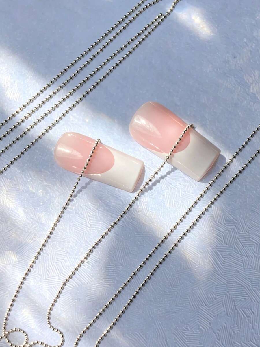1M 閃亮銀色鏈條美甲飾品，Y2K 夏季亮片 DIY 美甲珠，美甲配件美甲寶石美甲用品美甲裝飾美甲配件