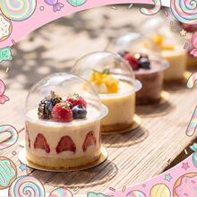 60 Pack 3.15'' Candy Dome Half Ball Plastic Dessert Dome With Card Fillable Chocolate Holder Transparent Plastic Shaker Card Box - Default - View 7