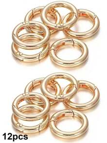12/18/24 pièces Boucles de ressort rondes, Porte-clés DIY, Boucle de chaîne en forme de O, Matériau en alliage de zinc premium, Accessoires d'artisanat en métal durable à dégagement rapide, Convient pour les breloques de sac, les boucles d'escalade en extérieur, les porte-clés, les portefeuilles et les fermoirs multifonctionnels, Facile à ouvrir et à fermer, et anti-perte, Surface lisse - Multicolore - Voir 16