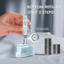 Perfume Spray Bottle 5ml, Ancient Print Leather Refillable Dispenser Bottom Fill Fragrance Scent Container, Portable And Leak-Proof Suitable For Traveling And Outgoing, AG00AQ - Ai Cập Prink Bạc - Xem 6