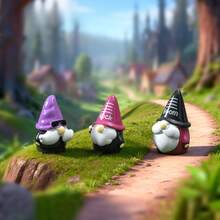 Cute And Adorable Wizard Gnome Miniature Model, Whimsical Style, Suitable For Micro Landscape Glass Containers, Magical Forest Path Scene Decoration, Decorative Crafts - 6 Items - View 6