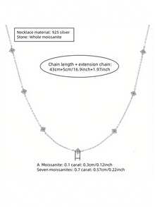 ConiiW A Classic And Romantic 925 Sterling Silver 0.7-Carat Moissanite Choker, Perfect For Everyday Wear Or Parties. - Silver - View 5