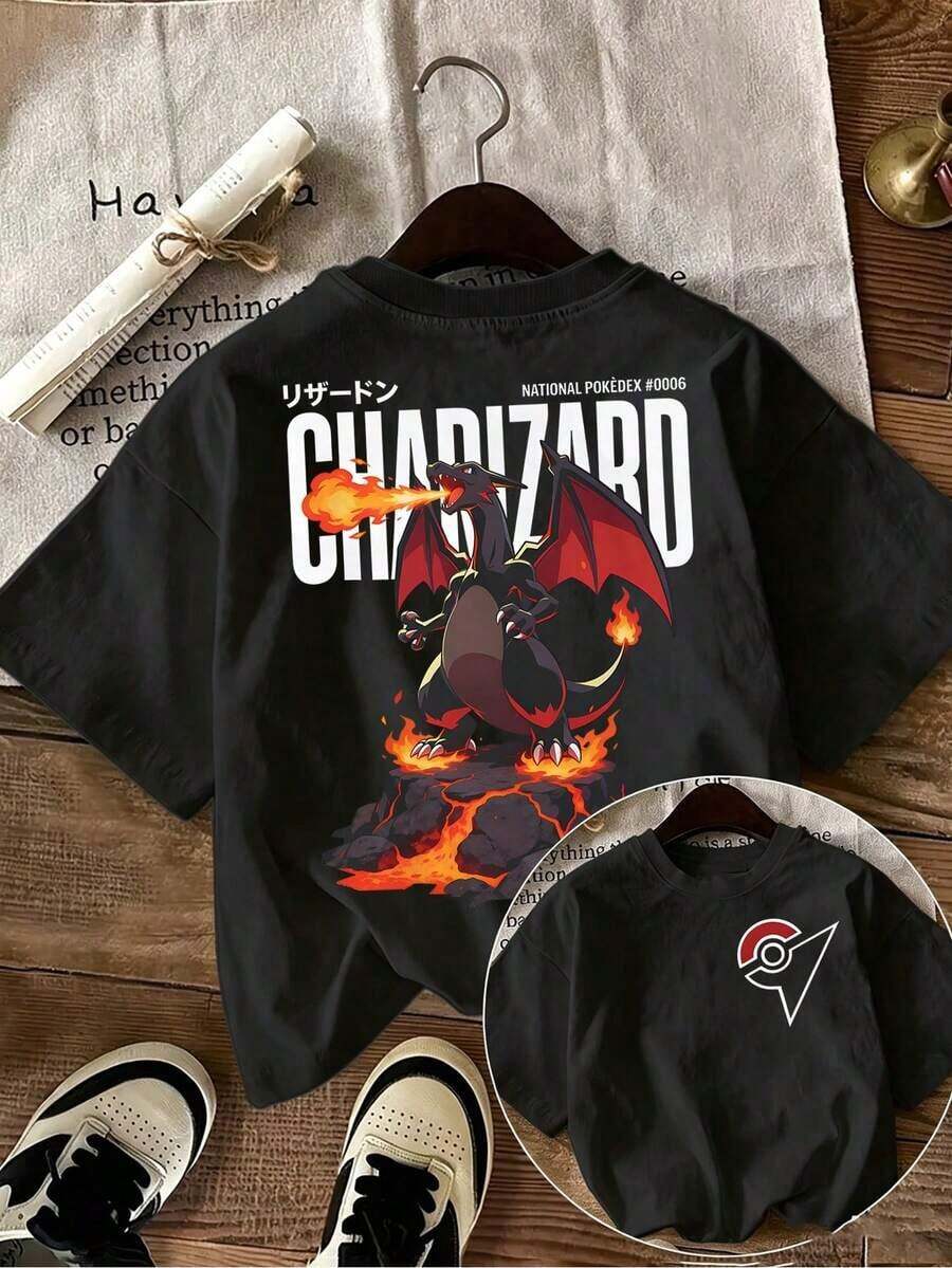 Camisetas de Algodón de Alta Calidad para Mujer, Originales y Autorizadas por , Camisetas con Estampado de Dragón que Escupe Fuego de , Camisetas de Algodón Estilo Urbano, Camisetas Elegantes para Mujer, Camisetas para Fanáticos de los Dibujos Animados, Regalos para Amantes de los Dibujos Animados. Camiseta unisex de algodón holgada de manga corta y cuello redondo estilo vintage urbano. Blusas para mujer. blusas.blusas casuales para dama. - Negro - Ver 1
