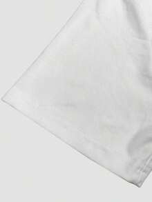 1 pieza Linda camiseta casual de algodón puro para mujer con cuello redondo, top de manga corta con estampado retro de estrellas y letras "Happy Labor Day" a doble cara, conjunto de moda diaria para verano, estilo urbano y deportivo - Blanco - Ver 6