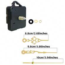1 Set Kit de Movimiento de Reloj de Cuarzo, Longitud del Eje de 16mm, Incluye 1 Par de Manecillas Doradas, Para Reparación, Reemplazo y Bricolaje de Relojes de Pared/Escritorio, Adecuado para Decoración del Hogar y la Oficina, Regalo Pensado para Entusiastas de los Relojes - Dorado - Ver 3