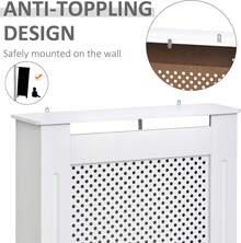 Wooden Radiator Cover Heating Cabinet Modern Home Furniture Grill Style White Painted (Small) - Small - 查看 5